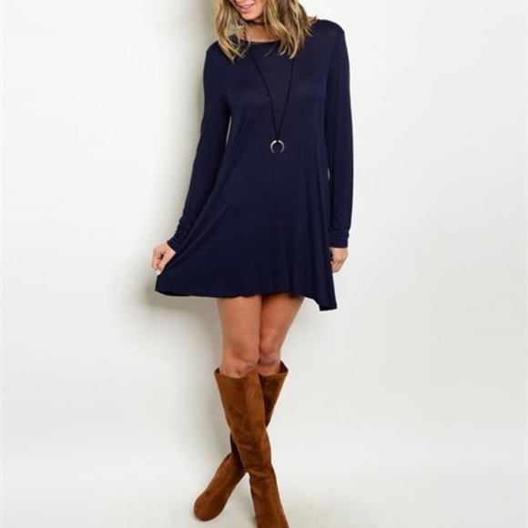 Boho Beauty Navy Dress - Picture 2 of 3